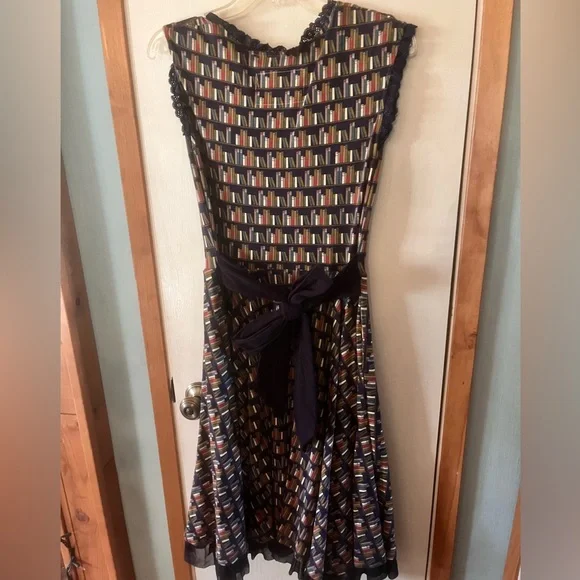 Effie's Heart Multicolored Bookshelf Print Dress - Picture 4 of 6
